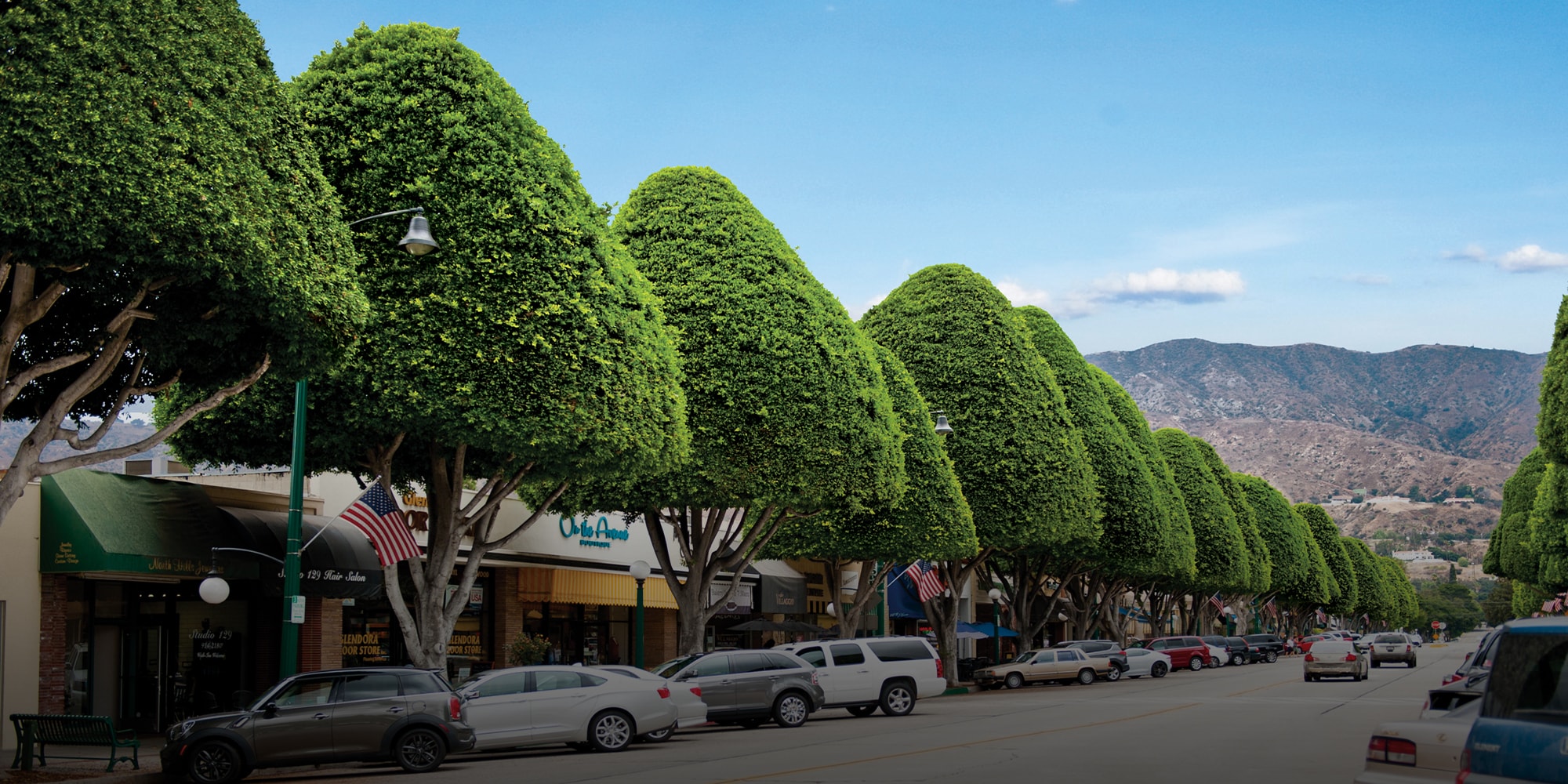 Downtown Glendora Village, where Christopher Hysell's real estate office is located